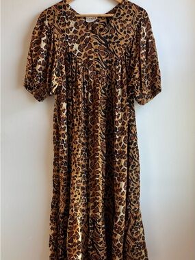 Sante Brown Leopard Print Maxi Dress